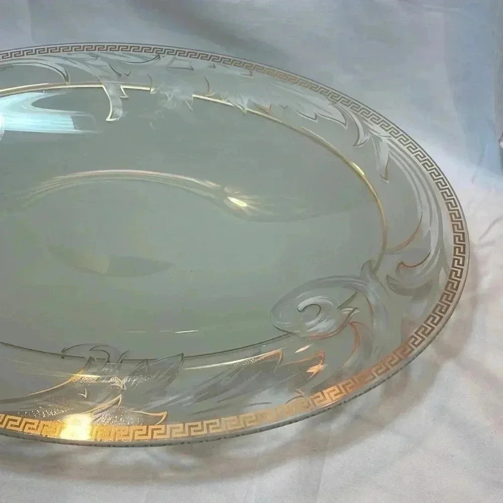 Versace for Rosenthal Oval Serving Platter with Gold Greek Details - Picture 6 of 7